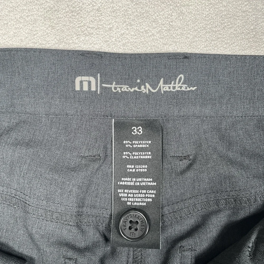 TravisMathew Mens Open To Close Golf Pants Stretch Performance Gray 33x33